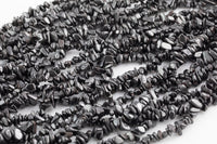 30" Natural Hematite Chips Beads 6mm - 8mm - 32 inch Strand Gemstone Beads