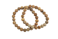 Picture Jasper- BRACELETS NATURAL Gemstone 8mm Matte Stackable Round Gemstone Jade Bracelets - Handmade - WHOLESALE - 8mm 7” - 7.5" Bracelet