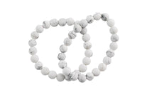 White Howlite- BRACELETS NATURAL Gemstone 8mm Matte Stackable Round Gemstone Jade Bracelets - Handmade - WHOLESALE - 8mm 7” - 7.5" Bracelet