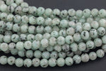 LARGE-HOLE beads!!! 8mm or 10mm smooth-finished round. 2mm hole. 7-8" strands. Kiwi Jasper Blue Sky Mountain. Big Hole Beads