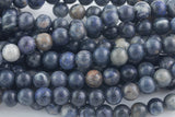 LARGE-HOLE beads!!! 8mm or 10mm . 2mm hole. 7-8" strands. Dumortierite Big Hole Beads