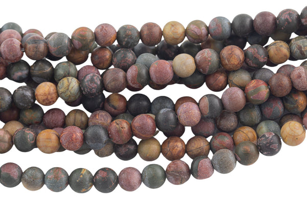 LARGE-HOLE beads!!! Picasso Jasper Grade AAA Smooth Round 8mm 10mm. 2mm hole. 7-8" strands Big Hole Beads
