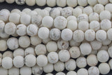 LARGE-HOLE beads!!! 8mm or 10mm Matte Smooth round. 2mm hole. 7-8" strands. White Turquoise. Big Hole Beads