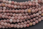 LARGE-HOLE beads!!! 8mm or 10mm Smooth-finished round. 2mm hole. 7-8" strands. Strawberry Quartz Big Hole Beads