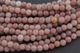 LARGE-HOLE beads!!! 8mm or 10mm Smooth-finished round. 2mm hole. 7-8" strands. Strawberry Quartz Big Hole Beads