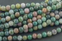 LARGE-HOLE beads!!! 8mm or 10mm smooth-finished round. 2mm hole. 7-8" strands. Smooth Fancy Agate. Big Hole Beads