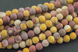 LARGE-HOLE beads!!! 8mm or 10mm Matte -finished round. 2mm hole. 7-8" strands. Mookaite Jasper AAA Quality Big Hole Beads