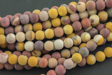LARGE-HOLE beads!!! 8mm or 10mm Matte -finished round. 2mm hole. 7-8" strands. Mookaite Jasper AAA Quality Big Hole Beads