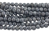 LARGE-HOLE beads!!! 8mm or 10mm smooth-finished round. 2mm hole. 7-8" strands. Smooth Marble Labradorite / Larvikite. Big Hole Beads