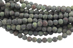 LARGE-HOLE beads!!! 8mm or 10mm Matte -finished round. 2mm hole. 7-8" strands. BloodStone Big Hole Beads