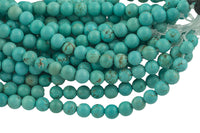 LARGE-HOLE beads!!! 8mm or 10mm Smooth round. 2mm hole. 7-8" strands. Turquoise. Big Hole Beads