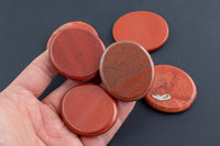 Natural Red Jasper Flat Oval Shaped- 42x45mm