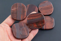 Natural Red Tiger Eye Flat Oval Shaped- 42x45mm