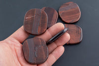 Natural Red Tiger Eye Flat Oval Shaped- 42x45mm