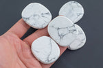 Natural Howlite Flat Oval Shaped- 42x45mm