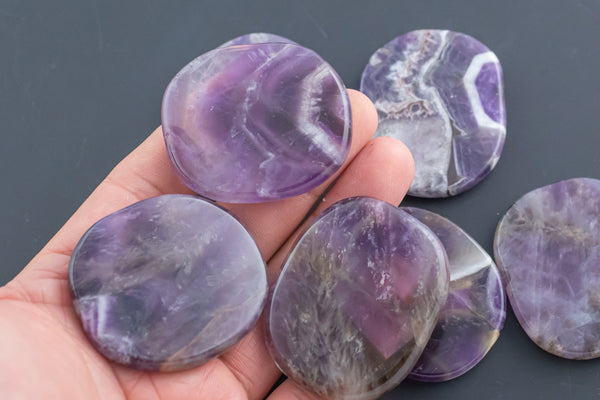 Natural Amethyst Flat Oval Shaped- 42x45mm