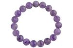 Natural Amethyst - Bracelet Smooth Round Size 10mm and 12mm- Handmade In USA- approx. 7-7.5" Bracelet Crystal Bracelet- LGS