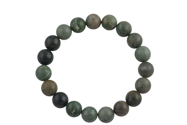 Natural Rainforest Jasper Round Size 10mm and 12mm- Handmade In USA- approx. 7-7.5" Bracelet Crystal Bracelet- LGS