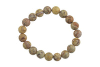 Natural Autumn Jasper Smooth Round Size 10mm and 12mm- Handmade In USA- approx. 7-7.5" Bracelet Crystal Bracelet- LGS