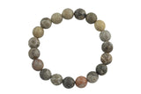 Natural Fossil Coral Faceted Round Size 10mm and 12mm- Handmade In USA- approx. 7-7.5" Bracelet Crystal Bracelet- LGS