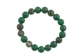 Natural Mongolian Jade - Bracelet Smooth Round Size 10mm and 12mm- Handmade In USA- approx. 7-7.5" Bracelet Crystal Bracelet- LGS