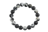 Zebra Jasper Smooth Round Size 6mm and 8mm- Handmade In USA- approx. 7" Bracelet Crystal Bracelet