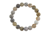 Natural Bamboo Agate Bracelet Faceted Round Size 6mm and 8mm- Handmade In USA- approx. 7" Bracelet Crystal Bracelet