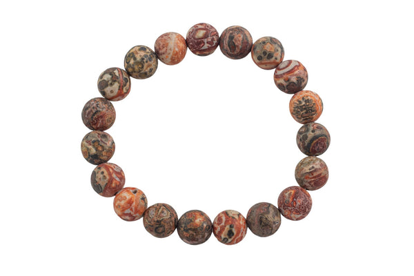 Leopard Skin Jasper Matte Round Size 6mm and 8mm- Handmade In USA- approx. 7" Bracelet Crystal Bracelet