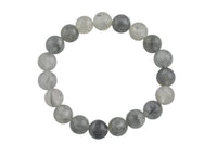 Natural Cloudy Quartz Smooth Round Size 6mm and 8mm- Handmade In USA- approx. 7" Bracelet Crystal Bracelet