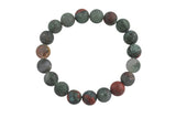 Natural Bloodstone - Bracelet Matte Round Size 10mm and 12mm- Handmade In USA- approx. 7-7.5" Bracelet Crystal Bracelet- LGS