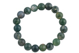 Natural Moss Agate Round Size 6mm and 8mm- Handmade In USA- approx. 7" Bracelet Crystal Bracelet