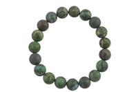 Natural Green Caldrite Matte Round Size 6mm and 8mm- Handmade In USA- approx. 7" Bracelet Crystal Bracelet