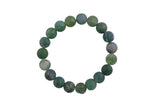 Natural Moss Agate Matte Round Size 6mm and 8mm- Handmade In USA- approx. 7" Bracelet Crystal Bracelet