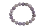 Natural Light Lepidolite Matte Round Size 10mm and 12mm- Handmade In USA- approx. 7-7.5" Bracelet Crystal Bracelet- LGS