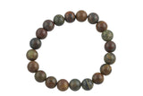 Natural Water Jasper - Bracelet Faceted Round Size 10mm and 12mm- Handmade In USA- approx. 7-7.5" Bracelet Crystal Bracelet- LGS