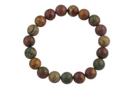 Picasso Jasper Smooth Round Size 6mm and 8mm- Handmade In USA- approx. 7" Bracelet Crystal Bracelet