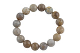 Natural Opalized Agate Smooth Round Size 10mm and 12mm- Handmade In USA- approx. 7-7.5" Bracelet Crystal Bracelet- LGS