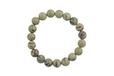 Natural Green Grass Jasper Round Size 6mm and 8mm- Handmade In USA- approx. 7" Bracelet Crystal Bracelet