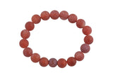 Carnelian Matte Round Size 10mm and 12mm- Handmade In USA- approx. 7-7.5" Bracelet Crystal Bracelet- LGS