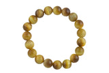 Golden Tiger Eye - Bracelet Smooth Round Size 10mm and 12mm- Handmade In USA- approx. 7-7.5" Bracelet Crystal Bracelet- LGS