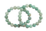 Natural Amazonite Matte Round Size 6mm and 8mm- Handmade In USA- approx. 7" Bracelet Crystal Bracelet