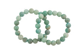 Natural Amazonite Matte Round Size 6mm and 8mm- Handmade In USA- approx. 7" Bracelet Crystal Bracelet