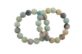 Natural Amazonite Matte Round Size 6mm and 8mm- Handmade In USA- approx. 7" Bracelet Crystal Bracelet- LGS