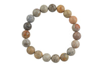 Natural Fossil Coral Smooth Round Size 10mm and 12mm- Handmade In USA- approx. 7-7.5" Bracelet Crystal Bracelet- LGS