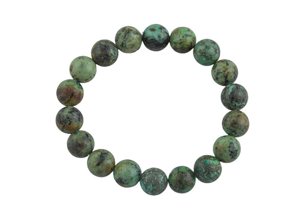 Natural African Turquoise Faceted Round Size 6mm and 8mm- Handmade In USA- approx. 7" Bracelet Crystal Bracelet