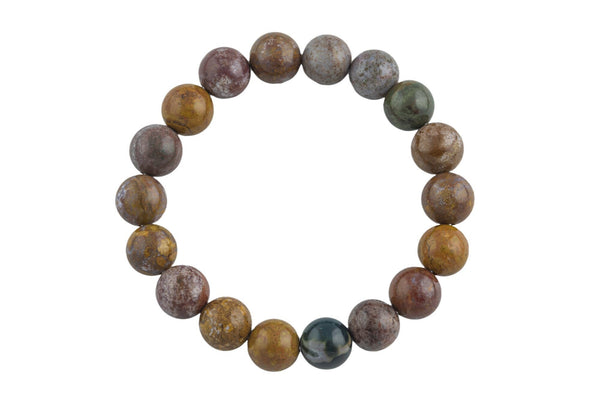 Natural Mexican Imperial Jasper Smooth Round Size 6mm and 8mm- Handmade In USA- approx. 7" Bracelet Crystal Bracelet