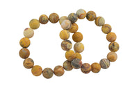 Mexican Crazy Laced Agate Matte Round Size 6mm and 8mm- Handmade In USA- approx. 7" Bracelet Crystal Bracelet