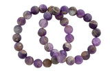 Natural Flower Amethyst - Bracelet Size 10mm and 12mm- Handmade In USA- approx. 7-7.5" Bracelet Crystal Bracelet- LGS