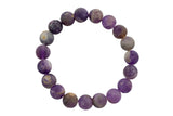 Natural Flower Amethyst - Bracelet Size 10mm and 12mm- Handmade In USA- approx. 7-7.5" Bracelet Crystal Bracelet- LGS