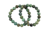 African Turquoise - BRACELETS NATURAL Gemstone 8mm Matte Stackable Round Gemstone- Handmade - WHOLESALE - 8mm 7” - 7.5" Bracelet